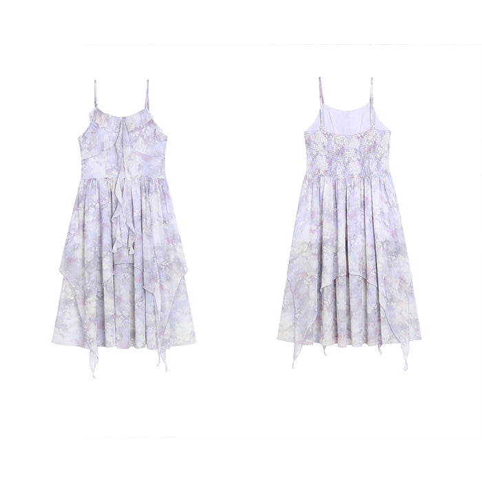 大きいサイズ レディース 月花しずくのシフォンキャミワンピースセットアップ(LL/3L/4L/5L/6L)