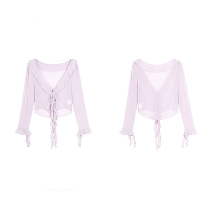 月花しずくのシフォンキャミワンピースセットアップ(LL/3L/4L/5L/6L)