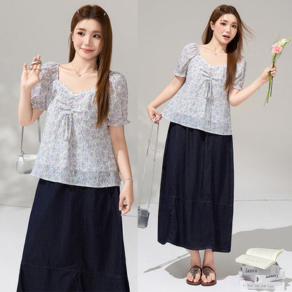 Small Floral Fluffy Wind Blouse (US 14/16/18/20/22)