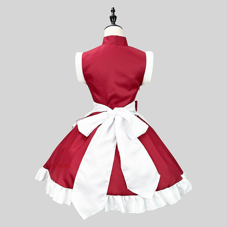 新品未使用 メイド服 大きいサイズ 5l コスプレ レディース 衣装 赤 チャイナ風胸開きメイド服ワンピ―ス (2L/3L/4L/5L/6L)/コスプレ