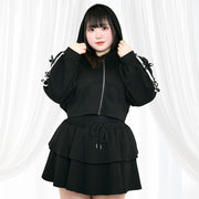 Black Ribbon Cropped Jersey Ribbon Set (3L/5L) / Taberunosky