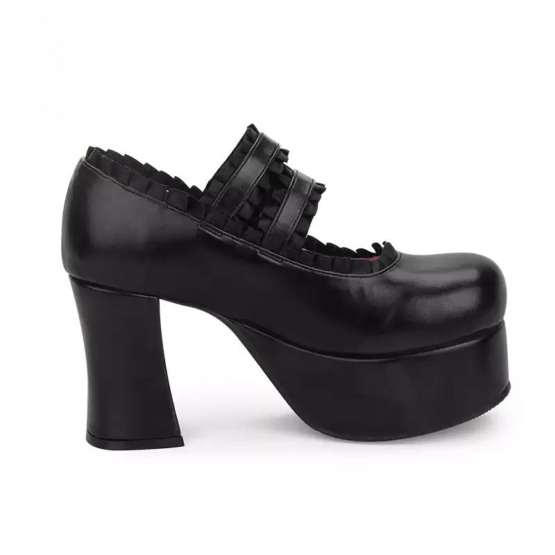 [Orders accepted up to 29cm] Dark Angel Frill Pumps