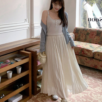 Lightweight and fluffy V-neck cardigan in plus sizes (LL/3L/4L/5L/6L)
