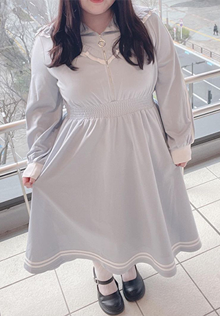 身長151cm-155cmの時のワンピースの着丈120cm