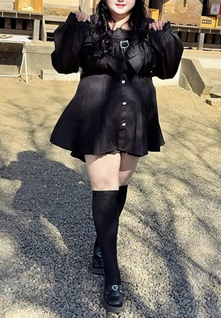 身長151cm-155cmの時のワンピースの着丈83cm