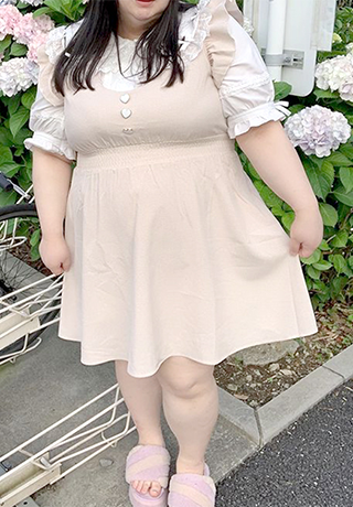 身長151cm-155cmの時のワンピースの着丈95cm