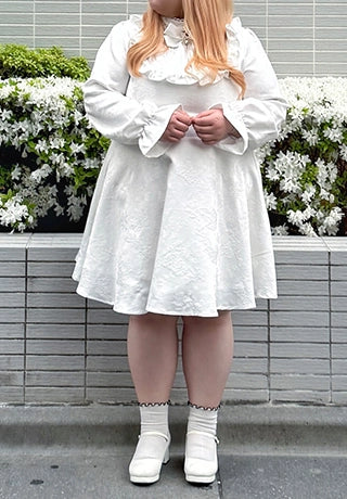 身長156cm-160cmの時のワンピースの着丈94cm