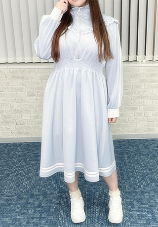 身長166cm-170cmの時のワンピースの着丈120cm