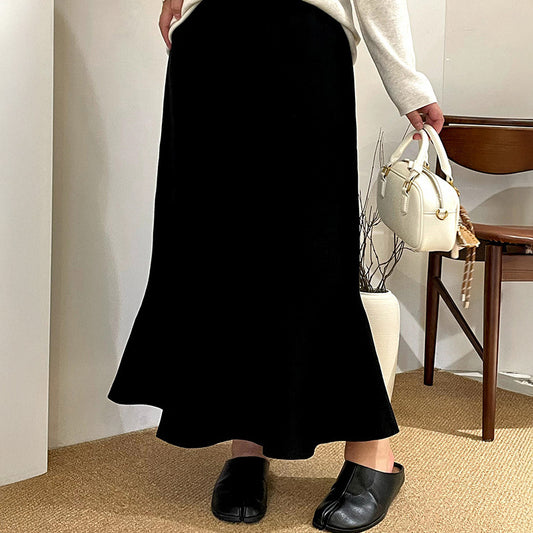 エレガントフロー・黒マーメイドスカート(LL/3L/4L)