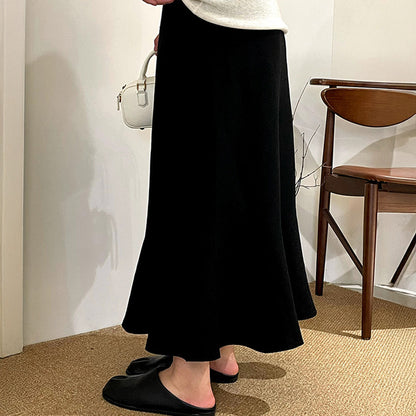 エレガントフロー・黒マーメイドスカート(LL/3L/4L)