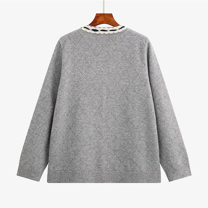 クラウンハート・リボンニットカーディガン(LL/3L/4L)