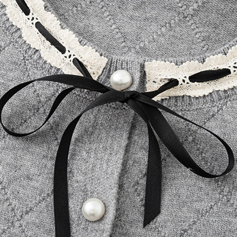 大きいサイズ レディース クラウンハート・リボンニットカーディガン(LL/3L/4L)