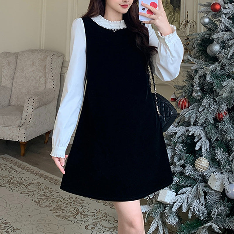 大きいサイズ レディース 【選べる丈】スノークラシック・ワンピース(L/LL/3L/4L/5L)