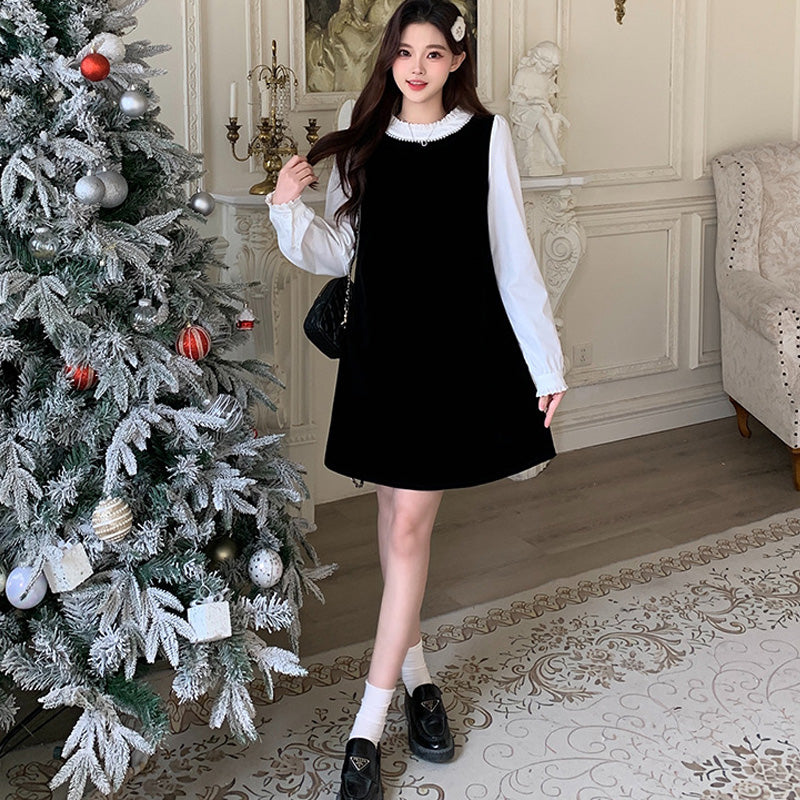 大きいサイズ レディース 【選べる丈】スノークラシック・ワンピース(L/LL/3L/4L/5L)