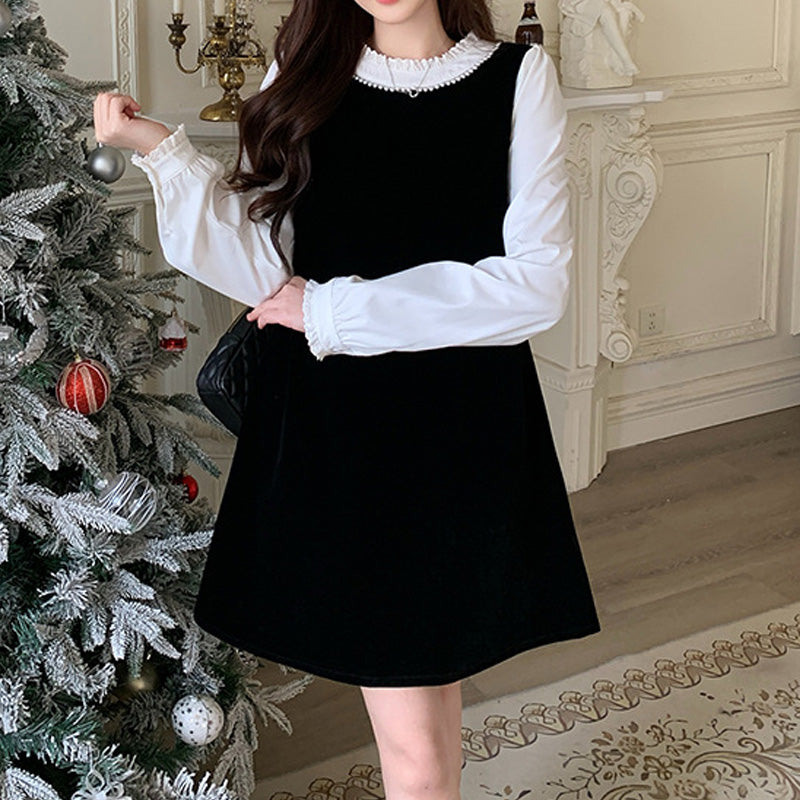 大きいサイズ レディース 【選べる丈】スノークラシック・ワンピース(L/LL/3L/4L/5L)