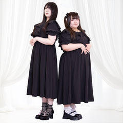 Sweet Black Fluffy Memory Dress (3L/4L/5L/6L) / Taberunosky