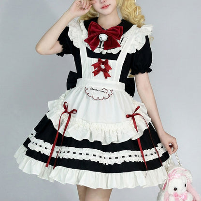 Cheese Cat Cafe Maid Dress (M/L/2L/3L/4L/5L/6L) / Cosplay / Christmas
