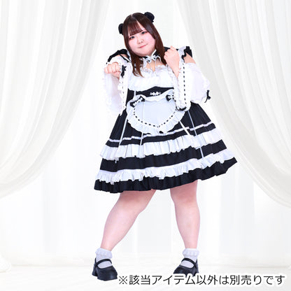 Black Lolita Chinese Maid Costume Set (M/L/LL/3L/4L/5L/6L)/Cosplay