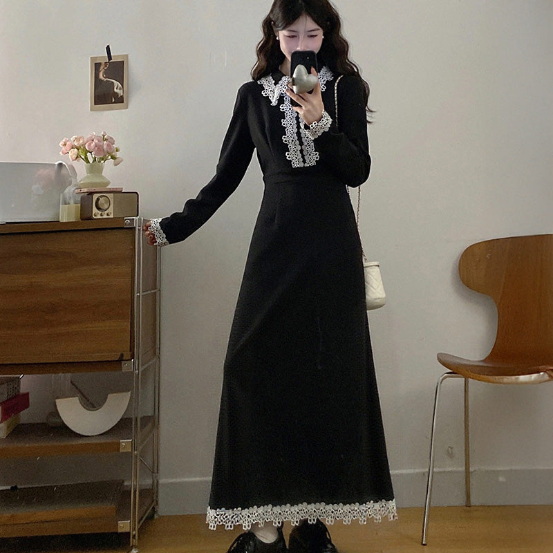 大きいサイズ レディース 【選べる丈】クラシックレースワンピース(L/LL/3L/4L/5L)