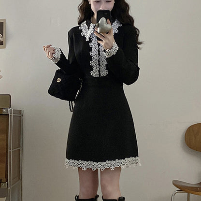 【選べる丈】クラシックレースワンピース(L/LL/3L/4L/5L)