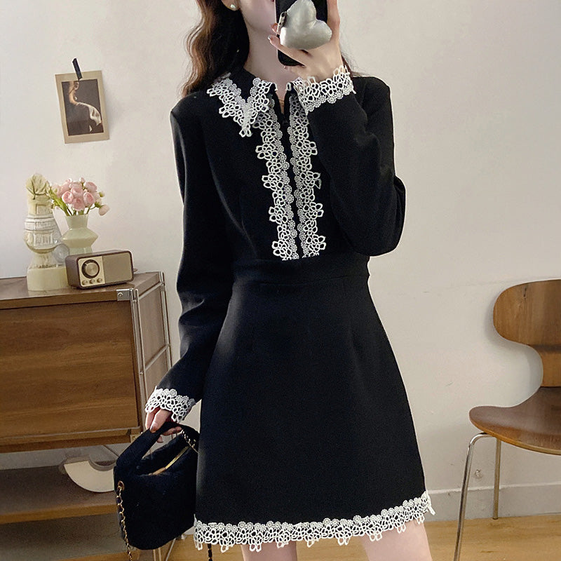 大きいサイズ レディース｜【選べる丈】クラシックレースワンピース(L