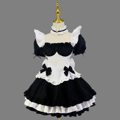 Big Ribbon Maid Outfit Set (2L/3L/4L/5L/6L) / Plus Sizes / Cosplay / Halloween
