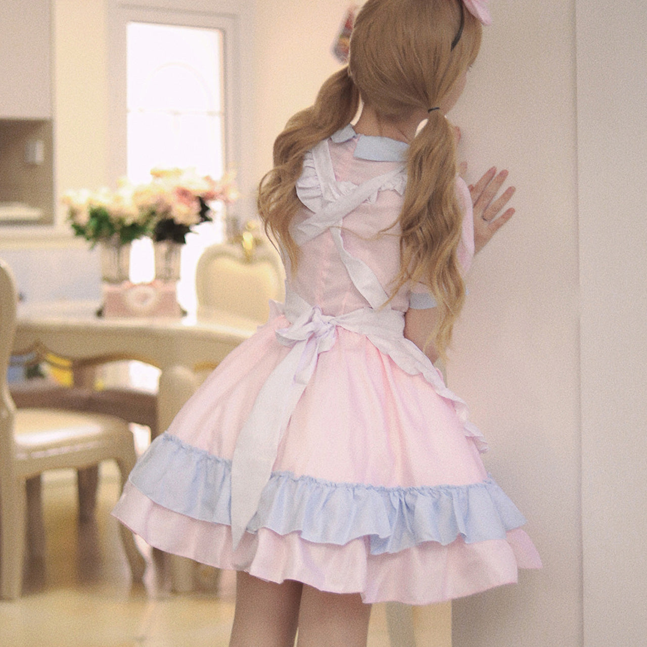 大きいサイズ レディース Melt Mini Frill Maid Dress (M/L/2L/3L/4L/5L/6L) / Cosplay / Halloween
