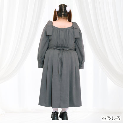 Sugar Gray Bonbon Ribbon Dress (3L/4L/5L/6L) / Taberunosky