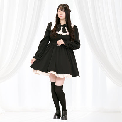 Nocturne Ribbon Landmine Flare Dress (L/LL/3L/4L/5L)