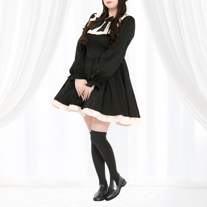 Nocturne Ribbon Landmine Flare Dress (L/LL/3L/4L/5L)