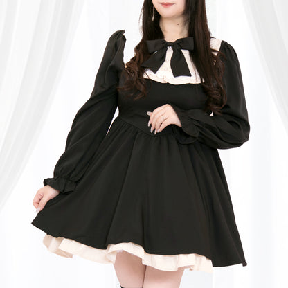 Nocturne Ribbon Landmine Flare Dress (L/LL/3L/4L/5L)