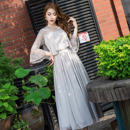 エレーヌ・シフォンレースドレス(3L/4L/5L/6L)オケージョン/結婚式