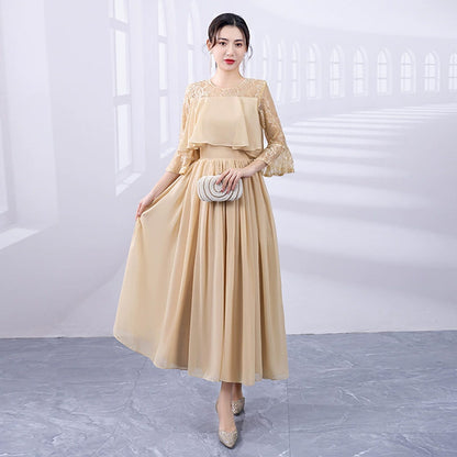 エレーヌ・シフォンレースドレス(3L/4L/5L/6L)オケージョン/結婚式