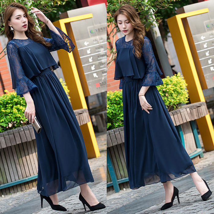 エレーヌ・シフォンレースドレス(3L/4L/5L/6L)オケージョン/結婚式