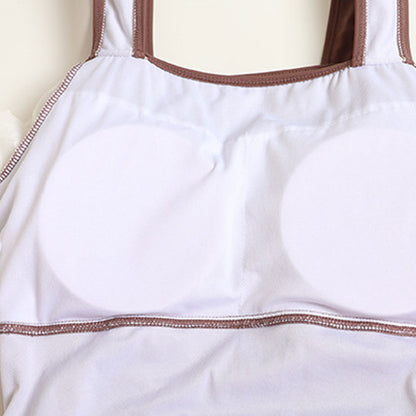 黒モノトーンリボンのフェミニンスイム水着ドレス(4L/5L/6L/7L/8L/9L)