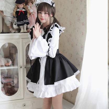 Black Pretty Maid Dress (M/L/2L/3L/4L/5L) / Plus Sizes / Cosplay / Halloween