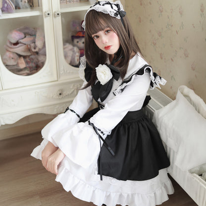 Black Pretty Maid Dress (M/L/2L/3L/4L/5L) / Plus Sizes / Cosplay / Halloween