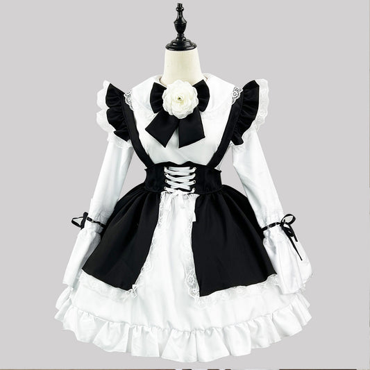 Black Pretty Maid Dress (M/L/2L/3L/4L/5L) / Plus Sizes / Cosplay / Halloween