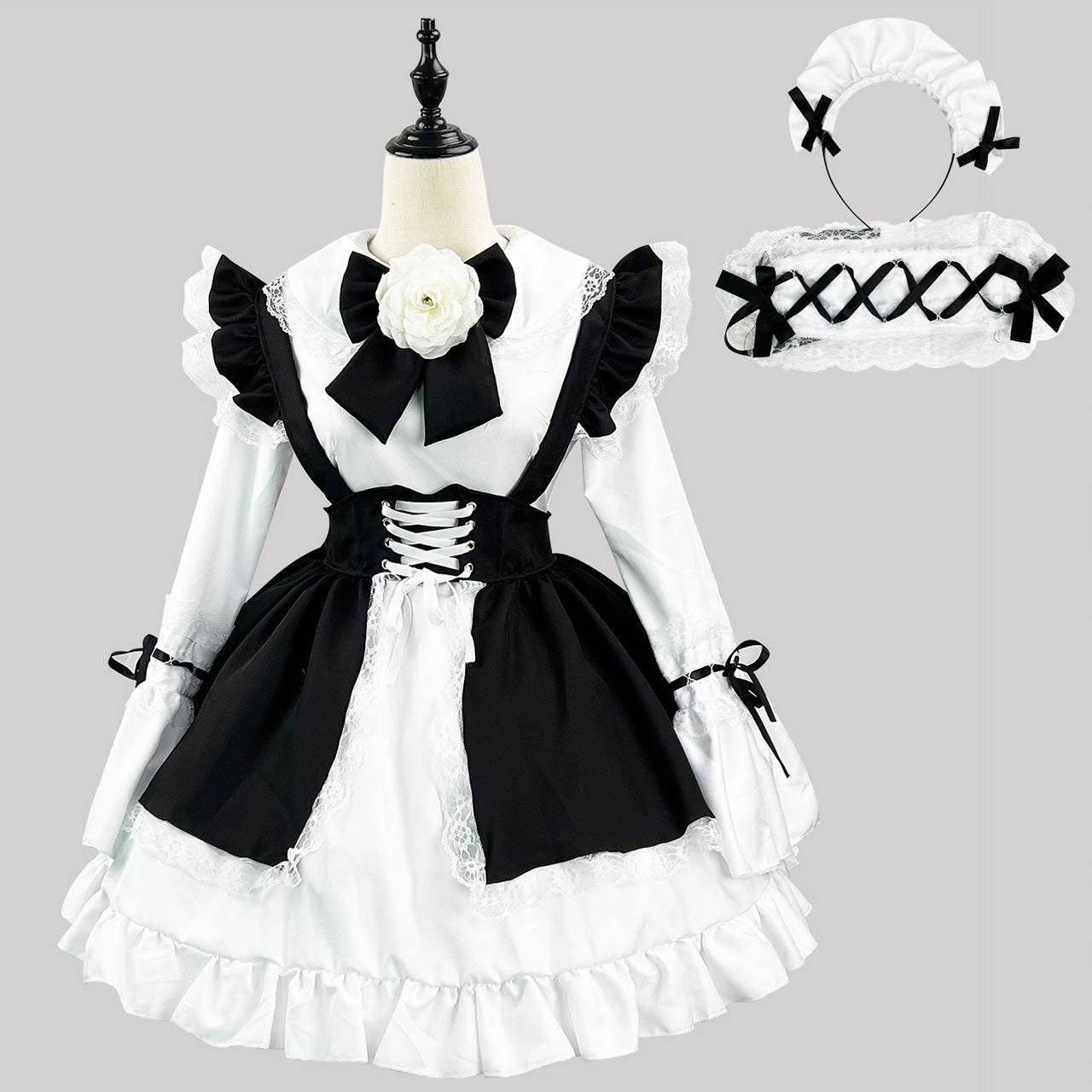 大きいサイズ レディース Black Pretty Maid Dress (M/L/2L/3L/4L/5L) / Plus Sizes / Cosplay / Halloween