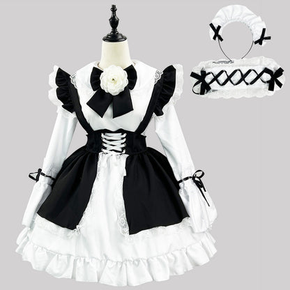 Black Pretty Maid Dress (M/L/2L/3L/4L/5L) / Plus Sizes / Cosplay / Halloween