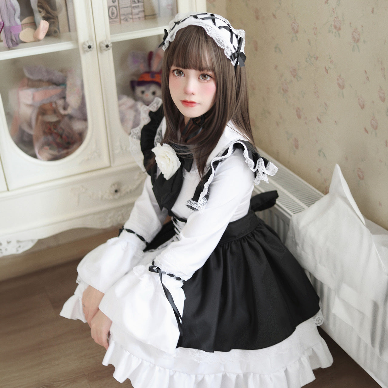 大きいサイズ レディース Black Pretty Maid Dress (M/L/2L/3L/4L/5L) / Plus Sizes / Cosplay / Halloween