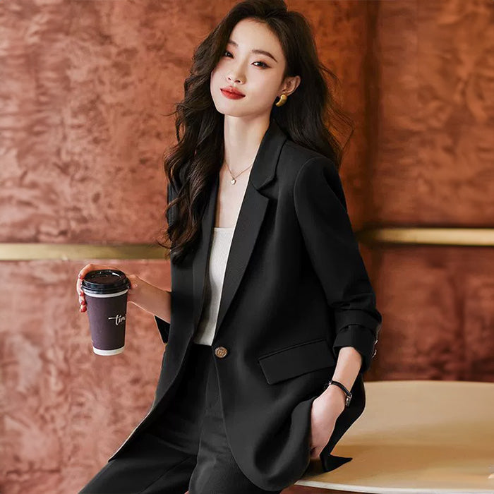 大きいサイズ レディース｜しなやか美ラインぽっちゃり黒スーツ