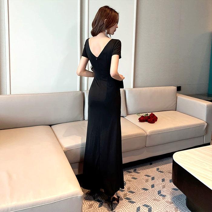 グロッシーナイト・ハイレグスリットドレス(L/LL/3L/4L)