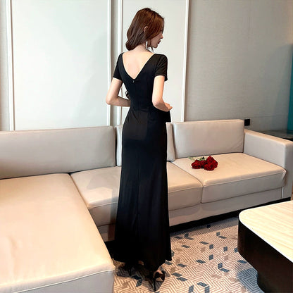 グロッシーナイト・ハイレグスリットドレス(L/LL/3L/4L)