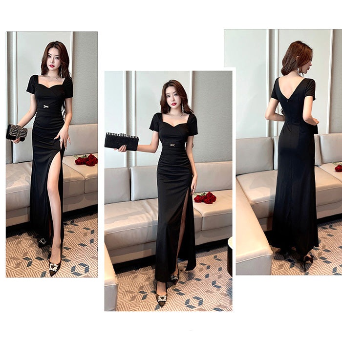 グロッシーナイト・ハイレグスリットドレス(L/LL/3L/4L)