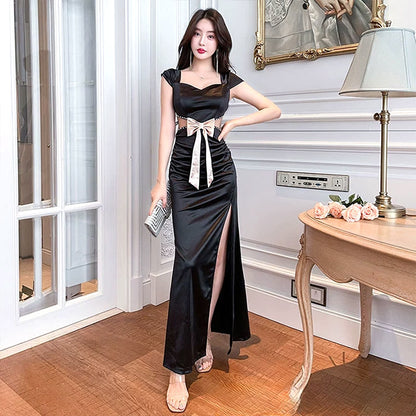 ロイヤルグロウ・クラシカルリボンドレス(L/LL/3L/4L)