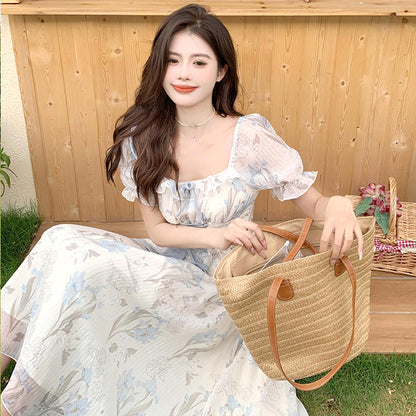 フロストブルーム・ガーデンフレアワンピース(LL/3L/4L/5L)