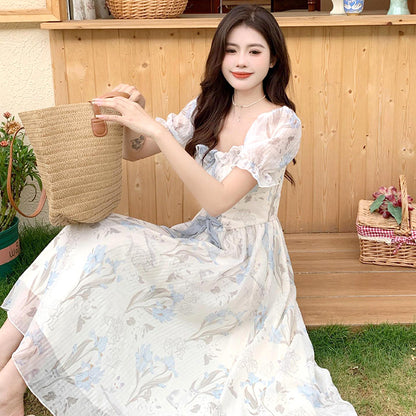 フロストブルーム・ガーデンフレアワンピース(LL/3L/4L/5L)