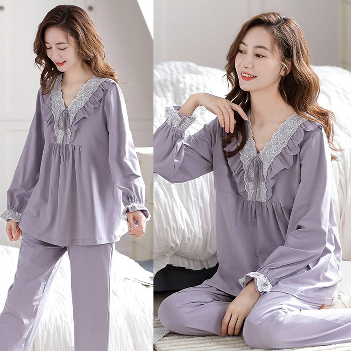 やわらぎドリーミーフリルパジャマ(L/LL/3L/4L)