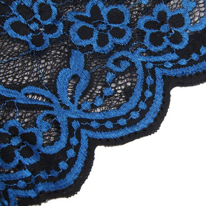 ヴェルヴェットローズ・クロスコード・ブルーランジェリー下着セット(LL-3L/4L-5L)